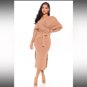 Brand New Wrapped all around me midi sweater dress
